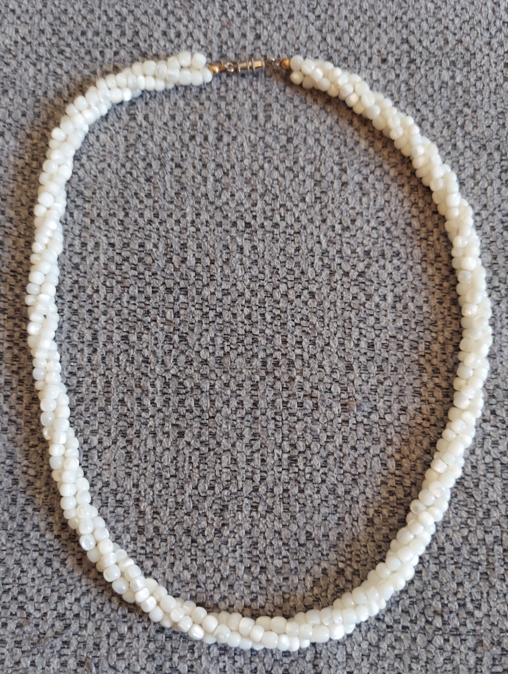 Vintage White Shell Torsade Necklace